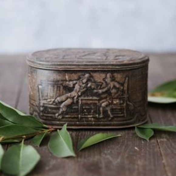 Antique Other - Genuine 1800s Antique Embossed Metal Container